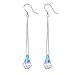 Desimtion 925 Sterling Silver Raindrop Dangle Hypoallergenic Earrings Color Change Crystal For Swarovski