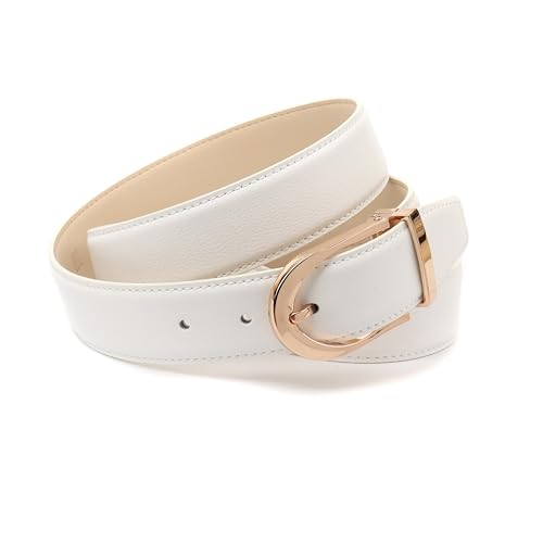 Anthoni Crown Ledergürtel in Himmelblau Go43b3d85 Cintura, Celeste, 105 cm Donna