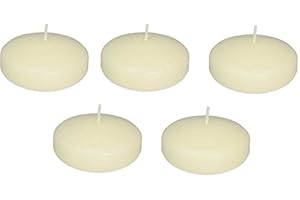 D'light Online Large 3 Inch Ivory Floating Candles Bulk Pack for Events, Centerpieces, Spa, Pool, Home Decor, for Cylinder Vases, Special Occasions and Holiday Decor - (Ivory, Set of 36)