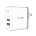 Vinsic Wall Charger, 5V 4.8A Dual Smart USB Ports Adapter Wall Charger Travel Adapter Smart Identification for iPhone/iPad/Samsung/HTC etc.