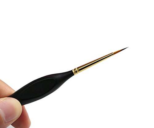 Micro Detail Paint Brush Set - Triangular Wooden Handle, 5 Size Miniature Paint Brush for Artists, Modellers, Enamel, Warhammer 40k