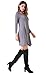 Costyleen Women's Casual Long Sleeve Loose Simple Flowy Swing T-Shirt Dress Gray M
