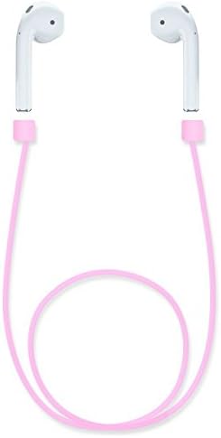 AirPods Strap, OUTTEK Fashionable Fluorescence Cable Connector for iPhone 7 / iPhone 7 Plus Airpod Connector Cable Silicone Strap for Apple AirPods (Never Lose Your Airpods) - Pink