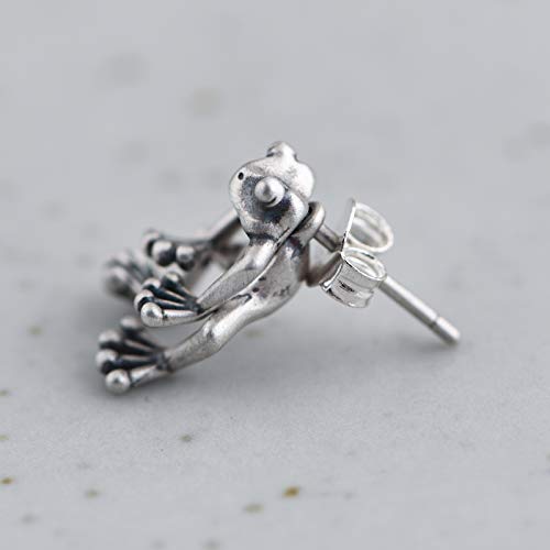 GAGAFEEL 925 Sterling Silver Frog Earring Vintage Stud Dangle Post Earrings Cute Animal Lucky Frog for Women Girl Birthday Anniversary Valentines with Jewelry Gift Box