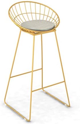 HBGGGGG Chair Nordic Bar Stool Wrought Iron Bar Chair Gold High Stool Modern Dining Chair Metal Wire Simple Bar Net Red Chair (Color : Gold)