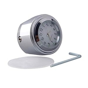 H HILABEE Universele wijzerplaat voor motorfietsstuur, voor 22 mm / 25 mm stuur, waterdicht, stootvast, wit