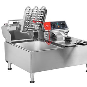 CROSSON 12L Elektrische Fritteuse mit doppeltem Tank und rotierendem Fritteusenkopf, 30-Minuten-Timer, EGO-Thermostat, Aufsatzfritteuse für den gewerblichen Gebrauch 3