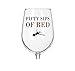 Fineware 50 Sips of Red - Funny Wine Glass - 16 Ounce Libbey Custom Printed Wine Glass Gift