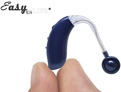 Dark Blue,New behind-the-ear (BTE) Digital Hearing Ear Amplifier Kit By EASYUSLIFE, Rechargeable and Interchangeable, Adjustable Volume Control, Suitable For Men and Women