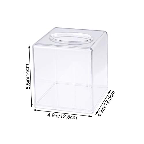 BESTOMZ Square Tissue Box Cover Acrylic Tissues Paper Holder for Bathroom