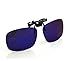 Costyle 1 Pack Mirror Retro Polarized Clip-on Flip-up Plastic Sunglasses Compatible with Myopia Glasses for Driving Fishing Outdoor Sport (Royal Blue)