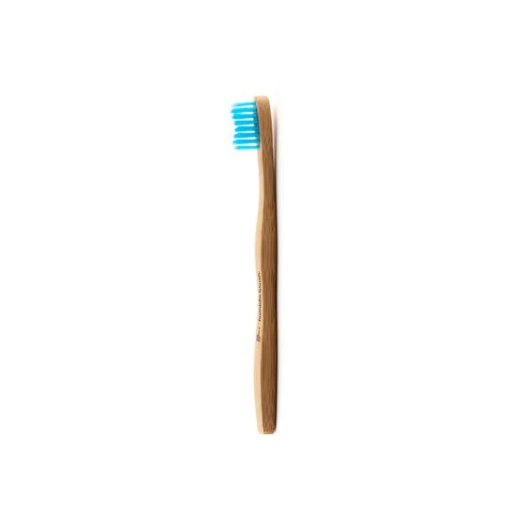 The Humble Co. Bamboo Kids Toothbrush Blue | Ultra-Soft Bristles | Biodegradable, Eco-Friendly, Vegan for Your Everyday Oral Care, Dentist Approved (1 Pack)