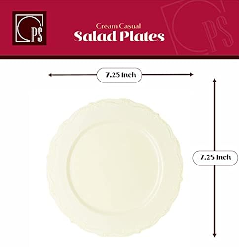 Posh Setting 30 Pack Disposable Salad Plates, Vintage Party Plates