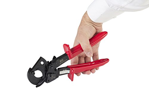Ratcheting Cable Cutter - Heavy Duty Copper and Aluminum Wire Ratchet Tool - Anti-Slip Rubber Hand Guards - Range: 240mmÂ² - By Gee Gadgets (Certified Refurbished)