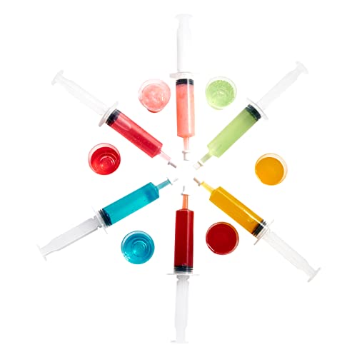 50 PACK 1.5 oz Jello Shot Syringes, Medium Containers with Lids