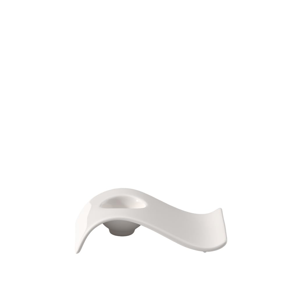 Villeroy & Boch - NewWave Egg Cup, modern egg stand with precise indentation, premium porcelain, dishwasher safe, square, white