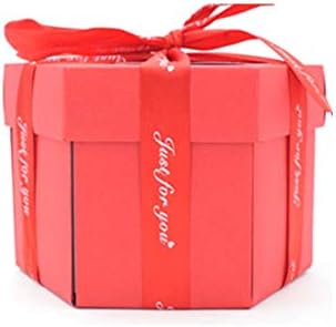 fghdfdhfdgjhh Surprise Love Display Explosion Box Handmade Gift Box Photo Album Scrapbooking Birthday Wedding Valentine's Day Festival(A, Pink)