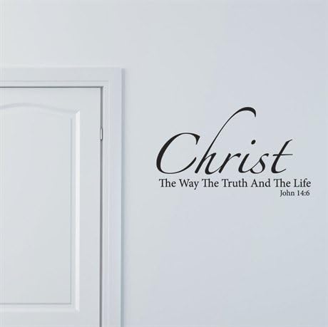 Katazoom Christian Wall Decal - Christ The Way The Truth and The Life - John 14:6-20" X 11" Removable Vinyl Wall Decal Matteblack Wall Decals