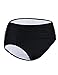 Hilor Women's Solid Shirred High Waisted Swim Bottom Side Ruched Bikini Briefs