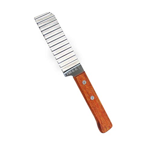 Stainless Steel Crinkle Cut Knife, Serrator Salad Chopping Knife and Vegetable Fruit French Fry Slicer,Waves Crinkle Cutter, Great for Potato Carrot Zucchini Cutting