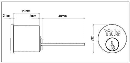 Yale B-X5-PB Replacement Rim Cylinder, Suitable for 38-57 mm Doors, High Security, 2 Keys Provided, Polished Brass Finish, Boxed - Image 4