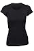 TheLovely Casual Basic Plain Crew Neck Stretch Short Sleeve Workout Tee Shirt Top (black, s )
