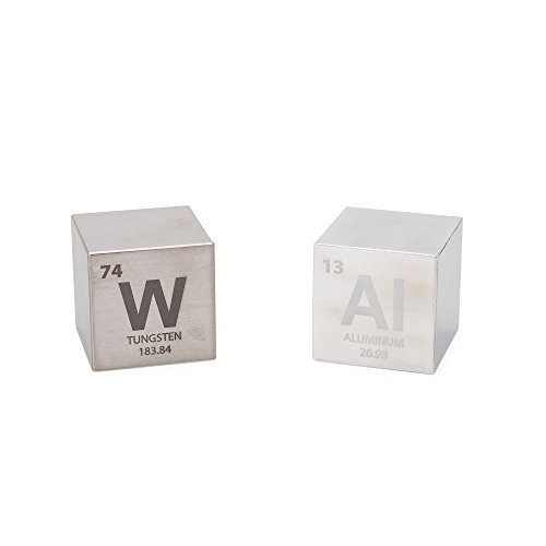 Tungsten Aluminum 1 5 Cube Set Engraved Elemental Symbol Pricepulse