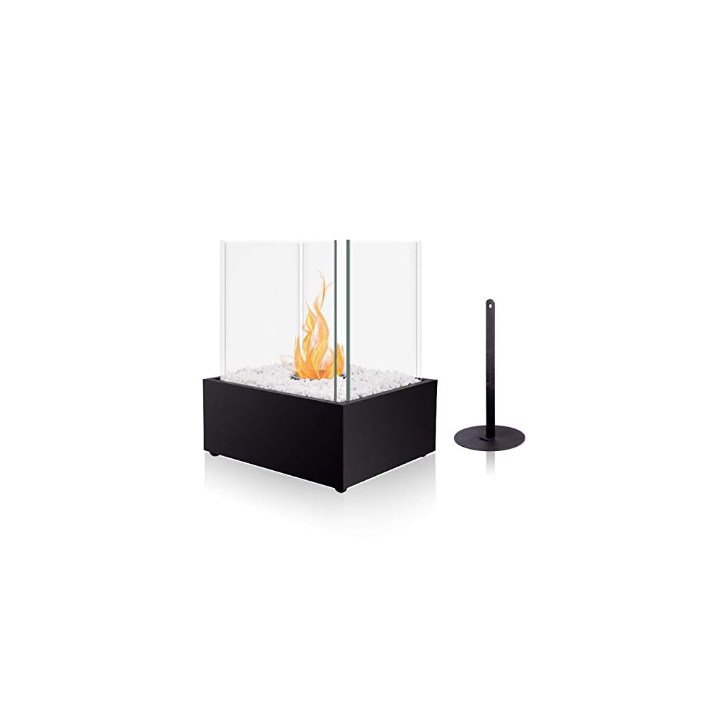 BRIAN & DANY Ventless Cube XL Tabletop Fireplace Somkeless Clean Indoor Outdoor Fire Pit
