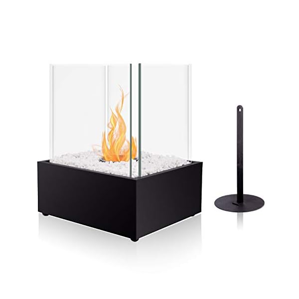 BRIAN & DANY Ventless Cube XL Tabletop Fireplace Somkeless Clean Indoor Outdoor Fire Pit