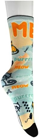 Meow Cats Graphics Screen Print Fun Adult Socks