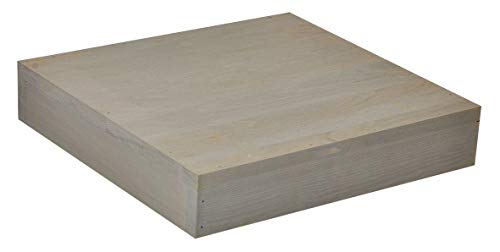 Tierra Garden 64-0062 Square Wooden Plant Caddy with No-Show Casters, Grey