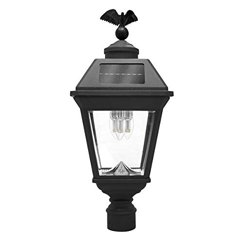 GAMA SONIC Imperial Bulb Solar Post Lamp, Outdoor Solar Powered Light, Pole Post Mount, Black (GS-97B3-F) - Thumbnail 2