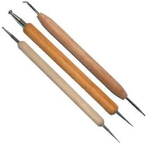 Wooden Dotting And Marbling Nail Art Tool Set (3pc)