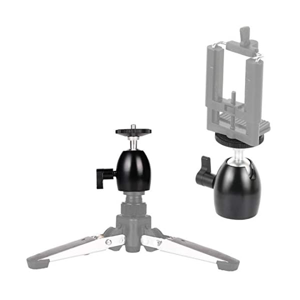 Kamerastativ Kugelkopf Flexibel Verstellbar Stativköpfe, 2 Stück Universal Kamera Stativkopf, mit 1/4" und 3/8" Nuss, für die meisten von DSLR/SLR Kamera Stativ, LCD-Monitor, Blitz Licht Halter usw – Bild 7