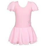 Toddlers Ruffle Short Sleeve Tutu Ballet Leotards for Girls 3-14 Years