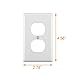 Wall Plates 1-Gang Duplex Device Receptacle Wallplate, Standard Size, Thermoplastic Nylon, Device Mount, White MICMI J59 (1 Gang, White 10pack)