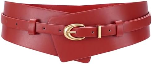Wide Leather Belt 2-in-1 Waistband with Skinny Belt for Dresses Suits VONMELLI 2 Pack Women main image 2