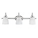 Globe Electric 50783 Diana 3-Light Exclusive Vanity Light, Satin Nickel Finish, Alabaster Glass Shades primary