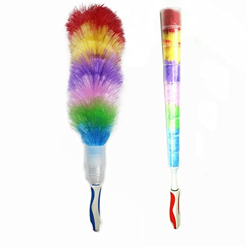 XKMY Stofborstel Stong Wasbare Kleur Buigbare PP Duster Huishoudelijke Elektrostatische Stofreiniging Negen Sets Cover… - Afbeelding 3