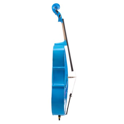 LYKOS 4/4 Acoustic Cello + Case + Bow + Rosin Wood Color Beautiful Varnish Finishing (Blue) - Thumbnail 3