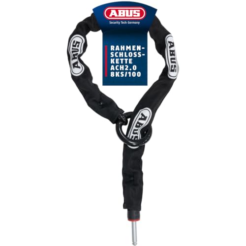 ABUS Rahmenschloss-Einsteckkette – Adaptor Chain 2.0 8KS – Kette zur Zweitsicherung des Fahrrads – 8 mm stark – 100 cm lang – Schwarz