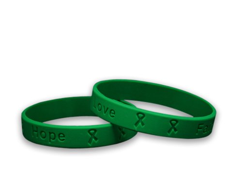 Green Silicone Bracelets - Adult Size (50 Bracelets)