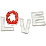 LOVE Candy Plates Dishes Ceramic Set for Valentine’s Day Decorations Bridal Shower Wedding Anniversary and More by Gift Boutique