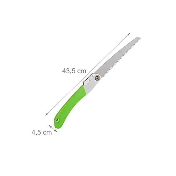 Relaxdays Astsäge, sicher klappbar, Gartensäge, Klappsäge klein, 21 cm Sägeblatt, mit Grobzahnung, Stahl, Silber/grün – Bild 5