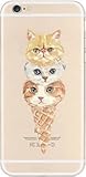 iPhone Case, DECO FAIRY® Protective Case Bumper[Scratch-Resistant] [Perfect Fit] Translucent Silicone Clear Case Gel Cover for Apple iPhone (cat icecream for iPhone 6)