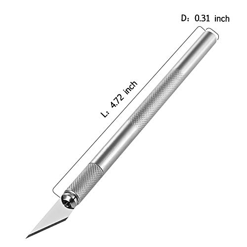 Craft Knifes, Premium Aluminium Alloy & Steel Blades Utility Knives Wood Carving Knife, Art Carving Knife, Engraving Hobby Knives for Crafts Arts Drawin - Thumbnail 5