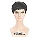 RUISENNA Short Hair Wigs for Black Woman Natural Straight Pixie Cut Wigs 100% Heat Resistant Fiber black Synthetic Wig
