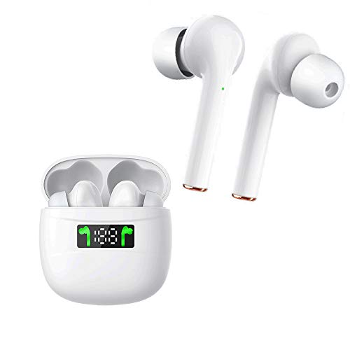 Upgrade Wireless Earbud Headphones Digital LED Bluetooth 5.2 Earphone in-Ear Smart Sports HiFi Stereo Deep Bass Headset with Charging Case Type-C Cable for Sport/Travel/Gym/Work for iPhone Android