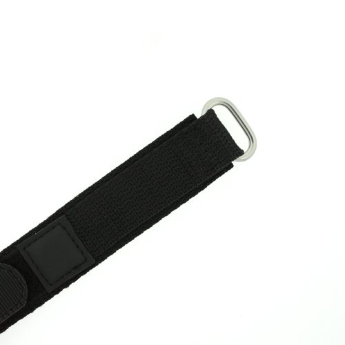 Watch Band Nylon One Piece Wrap Sport Strap Black Adjustable Hook and
