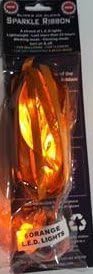 ORANGE SPARKLE RIBBON- LED LIGHT UP RIBBON LIGHT, BALLOON LIGHT - 1 PIECE ORANGE